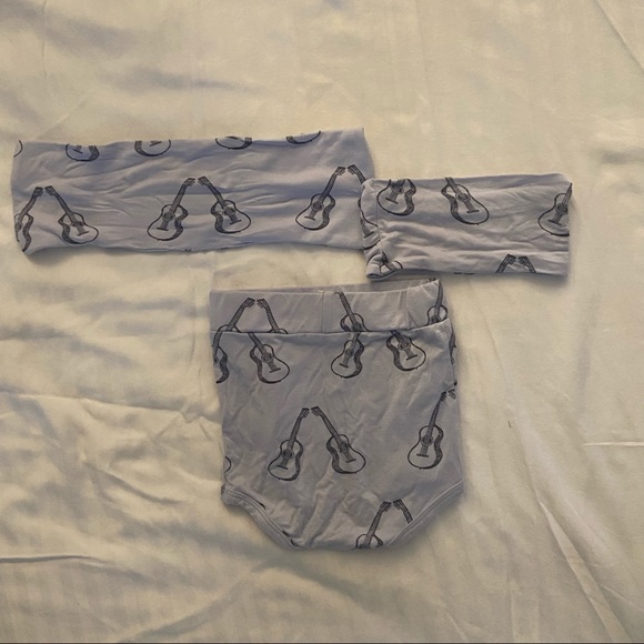 Kate Quinn Guitar Diaper Cover Bloomers w headband - Picture 2 of 2